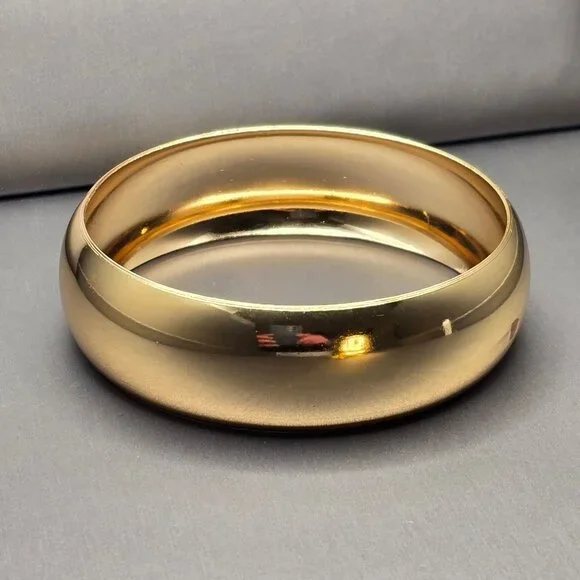 Gold Tone Bracelet Trio Cuff Bangles and Coin Charm Fashion Jewelry Anti Tarnish - Picture 11 of 14